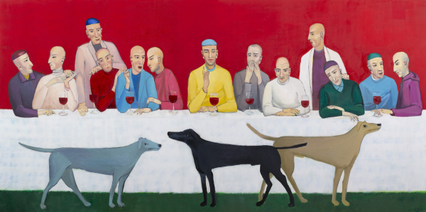 Last Supper / Pēdējās vakariņas, oil on canvas, 150x300cm